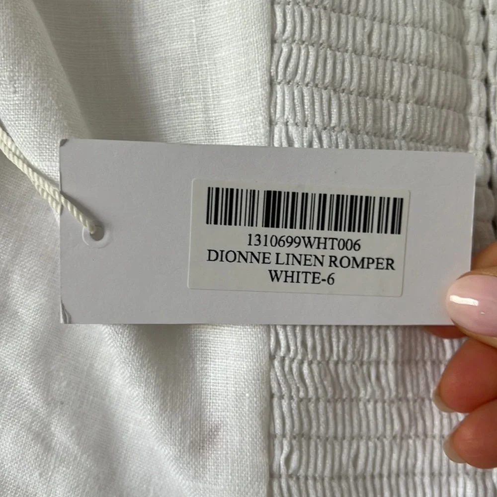 Reformation || Dionne White Linen Romper NWT - Picture 7 of 7